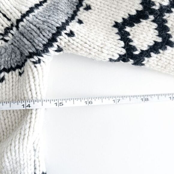 Tna Womens Aritzia Sea To Sky Cowichan Nordic Aztec Knit Full Zip Sweater Gray S - Picture 6 of 7